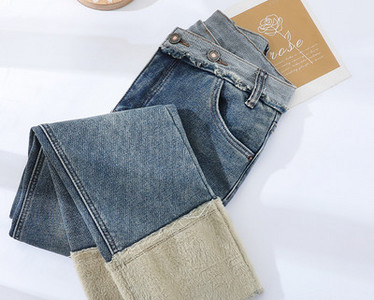 Γυναικείο μπλε τζιν με φόδρα