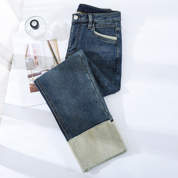 Blugi polari de iarna model drept cu buzunar