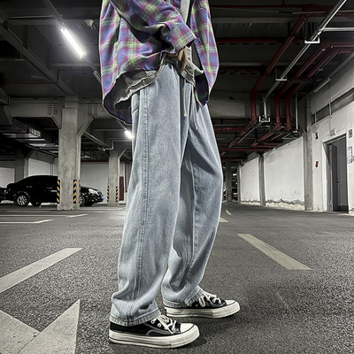 Ανδρικό τζιν φαρδύ μοντέλο με κορδόνια