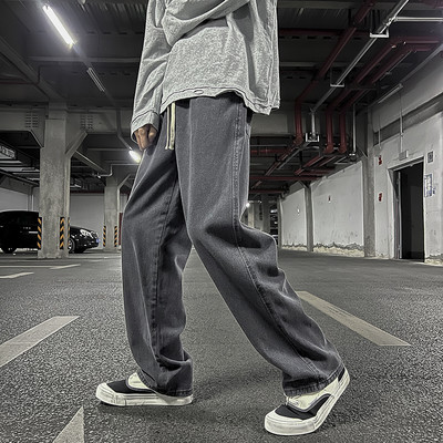 Ανδρικό τζιν φαρδύ μοντέλο με κορδόνια