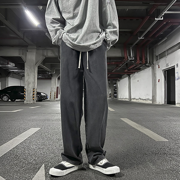 Ανδρικό τζιν φαρδύ μοντέλο με κορδόνια