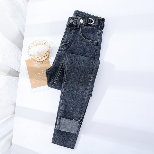 Naiste vabaaja kõrge vöökohaga metallist sõrmusteksad