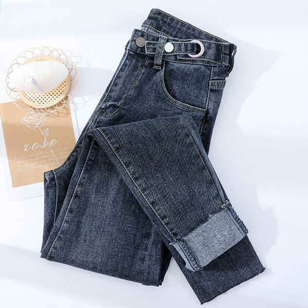 Naiste vabaaja kõrge vöökohaga metallist sõrmusteksad