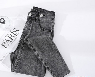 Γυναικείο γκρι τζιν με τσέπη
