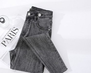 Γυναικείο γκρι τζιν με τσέπη