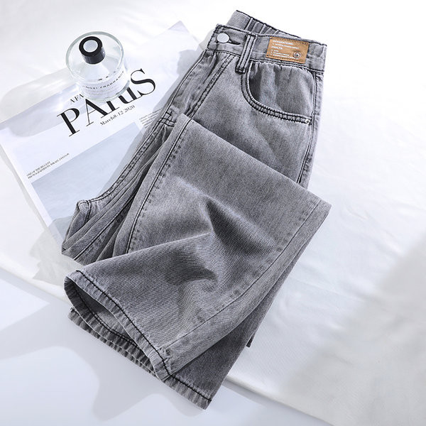 Blugi largi cu talie inalta si buzunar