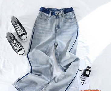 Γυναικείο φαρδύ μοντέλο με ψηλή μέση και τσέπη