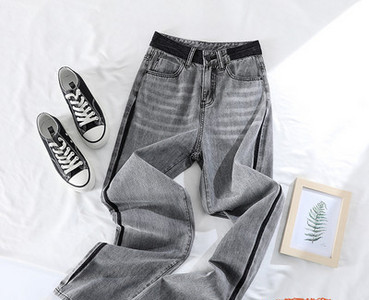 Γυναικείο φαρδύ μοντέλο με ψηλή μέση και τσέπη