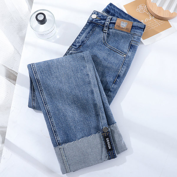 Kõrge vöökohaga sirge säärega teksad