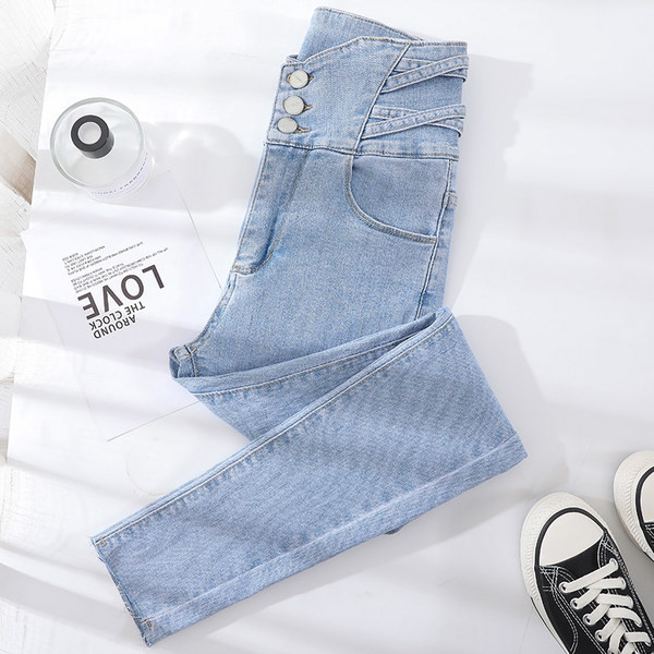 Naiste vabaaja teksad kõrge vöökohaga saleda mudeliga