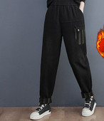 Ženske traperice od flisa sa širokim džepom