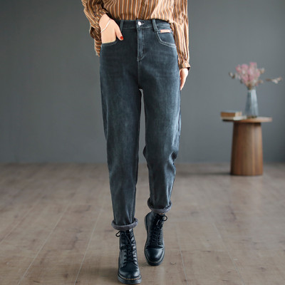 Χειμερινό φλις τζιν με τσέπη