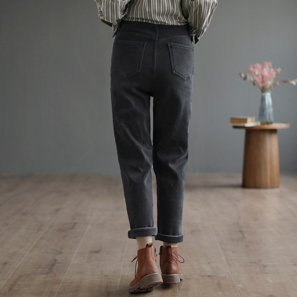 Χειμερινό φλις τζιν με τσέπη