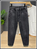 Sportiniai laisvalaikio džinsai su tamprėmis ir raišteliais