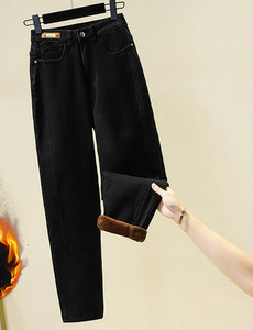 Guangzhou Xintang naiste teksad ja sametist paksud püksid 2022. aasta talvetalvised naiste redis Haroni püksid