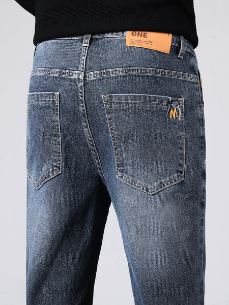 Moderne muške traperice s džepovima - crne i plave boje