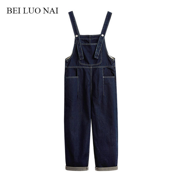 Ženski traper kombinezon s naramenicama