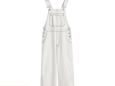 Női Retro széles lábú farmer jumpsuit