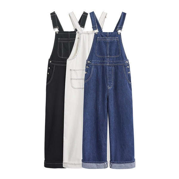 Naiste retro laia säärega teksakombinesoon