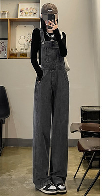 Széles modell farmer jumpsuit - zsebbel