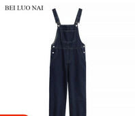 Salopetă casual din denim cu bretele