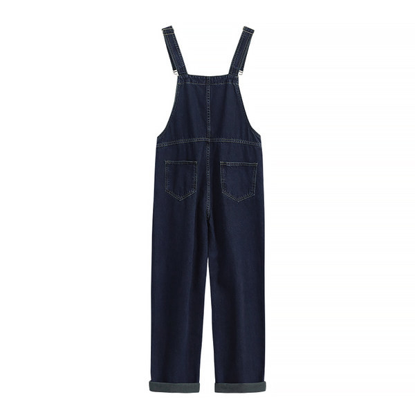 Salopetă casual din denim cu bretele