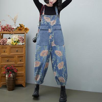 Salopeta de dama din denim cu buzunare