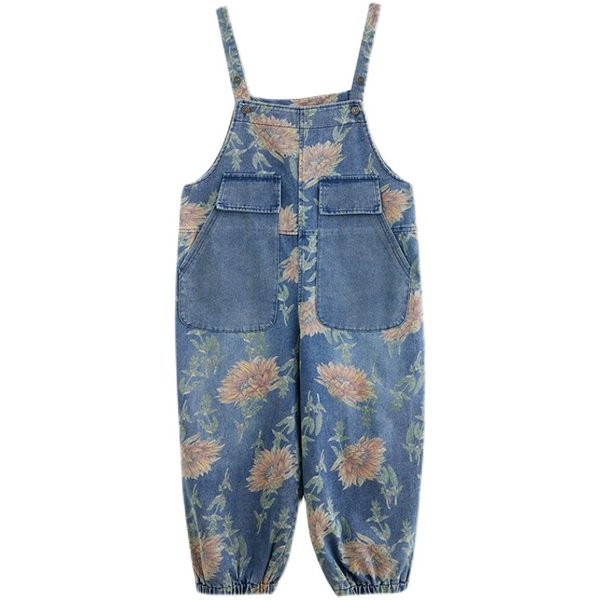 Salopeta de dama din denim cu buzunare