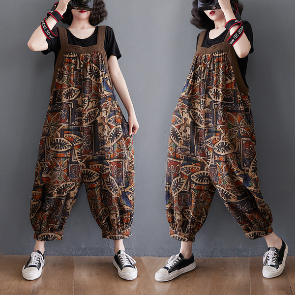 Naiste vabaaja kombinesoon trükise ja taskuga