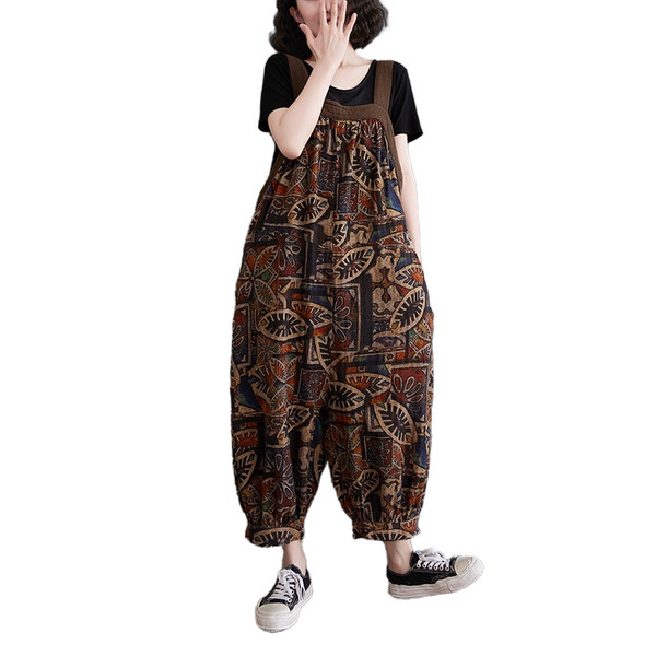 Naiste vabaaja kombinesoon trükise ja taskuga