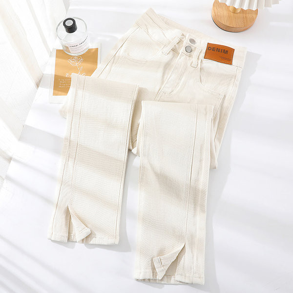 Blugi casual de dama cu crapatura la picioare