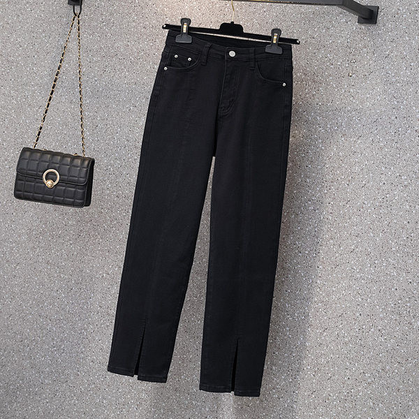 Blugi casual de dama - cu o fanta pe picior