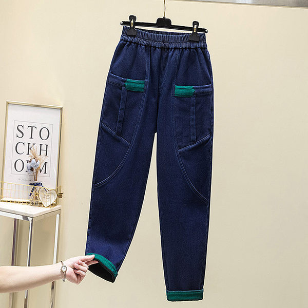 Široki model ženskih traperica Polar s elastičnim strukom