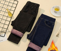 Γυναικείο τζιν με φόδρα σε δύο χρώματα