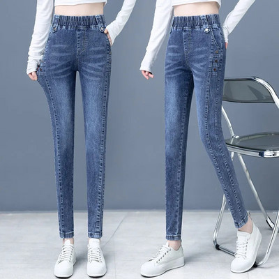 Ženske elastične traperice - sa džepom