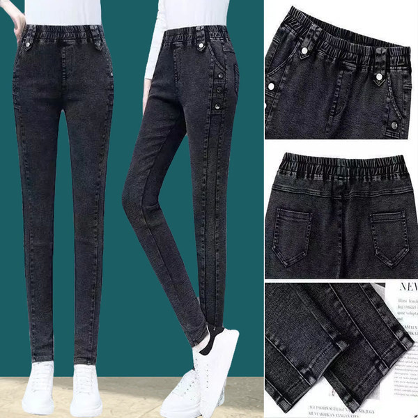 Ženske elastične traperice - sa džepom