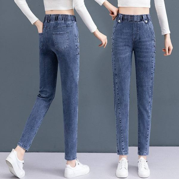 Ženske elastične traperice - sa džepom