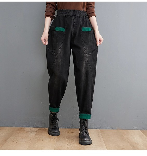 Blugi de dama cu talie elastica si buzunar