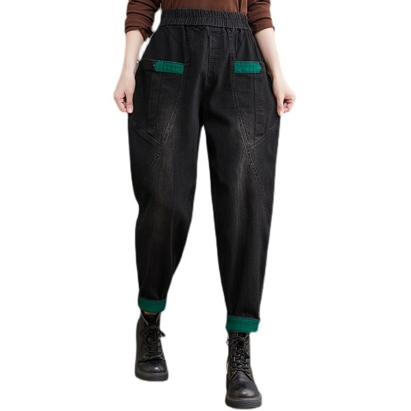 Blugi de dama cu talie elastica si buzunar