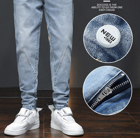 Ανδρικό τζιν casual με ίσιο σχέδιο τσέπης