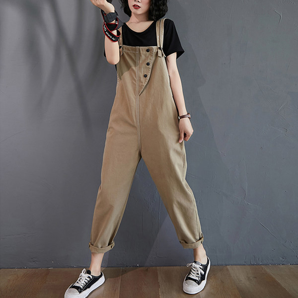 Ležerni ženski kombinezon u crvenoj i smeđoj boji