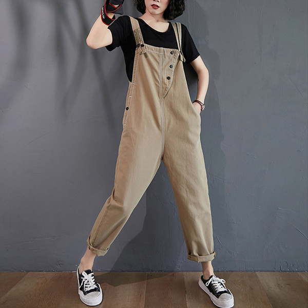 Ležerni ženski kombinezon u crvenoj i smeđoj boji