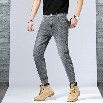 Vabaaja meeste teksapükste taskuga elastne mudel