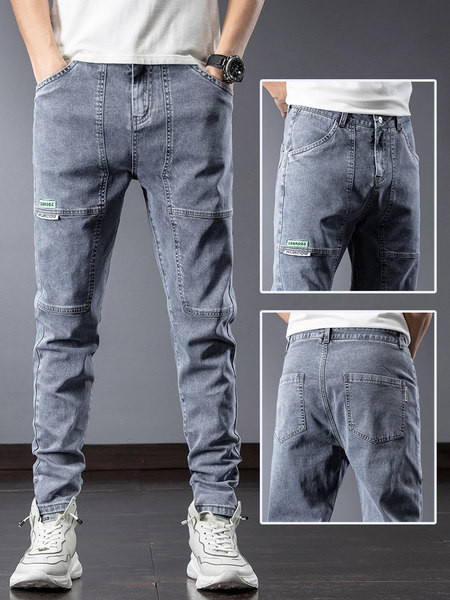 Casual ανδρικό τζιν με κουμπιά