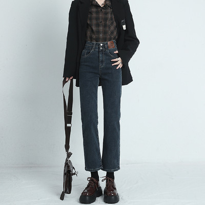 Casual τζιν με δερμάτινο στοιχείο