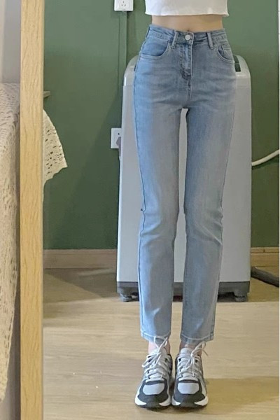 Blugi casual de dama de culoare inchisa si deschisa