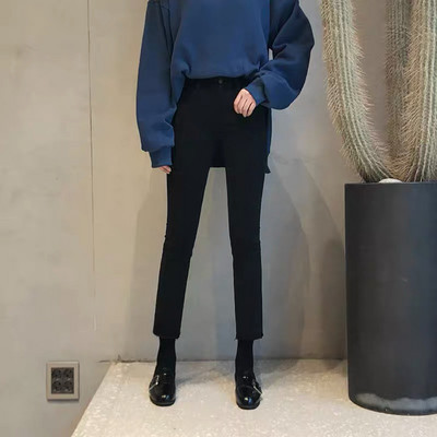 Blugi drepți cu talie înaltă de damă