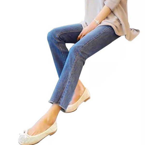 Blugi drepți cu talie înaltă de damă