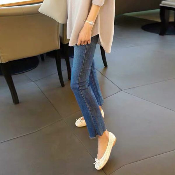 Blugi drepți cu talie înaltă de damă