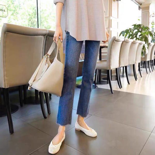 Blugi drepți cu talie înaltă de damă